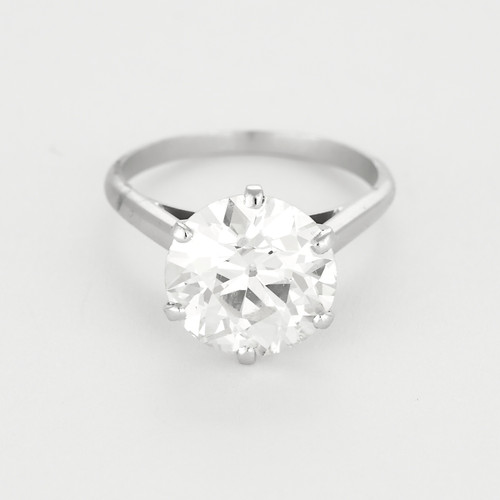 Bague solitaire platine et - platine,