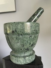 Mortier Avec Pilon Pierre Naturelle Agathe verte ou Autre 10/10 Et 13 Cm