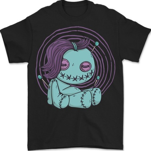 Shirt noir voodoo doll magie - voodoo,