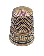 Dé à coudre ancien utilitaire, dé publicitaire : BRASSO pour METAUX.