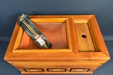 Brasero ancien en bois Hibachi 19"×30"×11" avec 3 tiroirs/baguettes du Japon