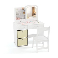 Ensemble Coiffeuse pour Enfants avec Miroir Lumineux Table de Maquillage Prince