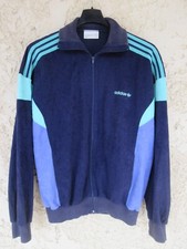Veste ADIDAS CHALLENGER vintage bleu marine jacket années 80 peau de pêche 180 L