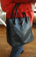 Ravissant sac LONGCHAMP cuir noir roseau argent