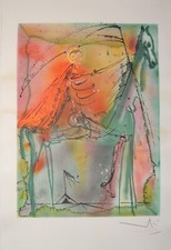 Salvador DALI - Les Chevaux  Lithographie signée - Le cheval de la mort
