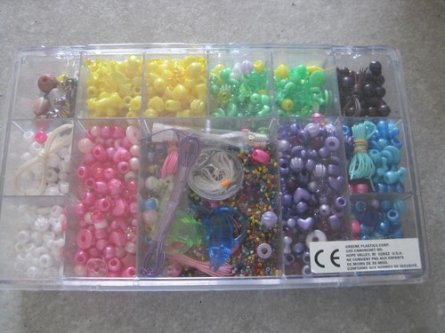 Lot coffret perles rocaille - -,