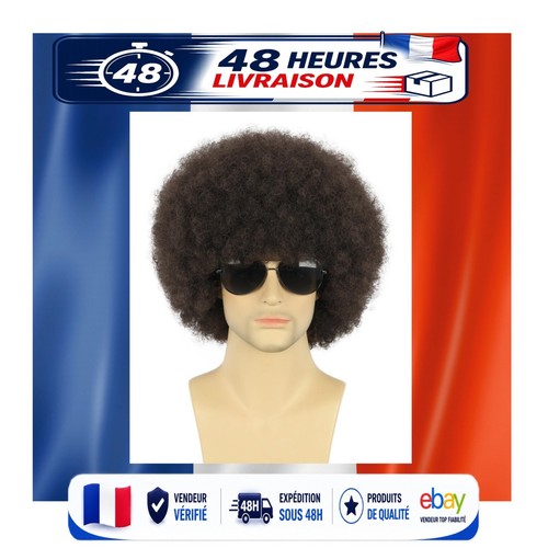 Perruque courte bouclée brun