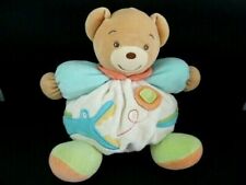 *. DOUDOU PELUCHE BOULE KALOO OURS BLANC BLEU VERT ORANGE GRELOT CROCODILE TTBE