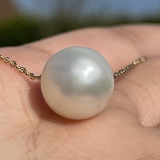 collier gold filled en perle des mers du sud blanche perle de culture 2162