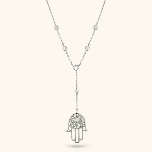 Collier hamsa main filigrane - collier,