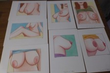 Dessins Nus erotiques art XXe et contemporain .  7 dessins Lavis