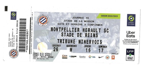 Billet football mhsc reims - billet,