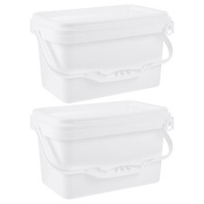  2 Pcs Seau Peinture Metal Avec Couvercle Conteneurs De Stockage Récipient