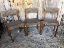 Lot de 3 Chaises Bois + Tissu