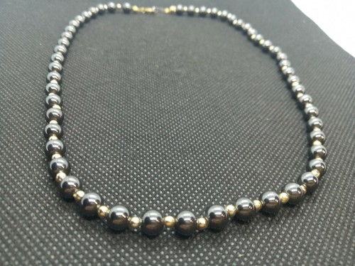Collier vintage hematite ras - vintage,