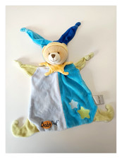 Doudou Plat Ours Beige Bleu