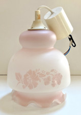 Suspension Vintage en Opaline Rose Pâle - Style Art Déco, Années 50