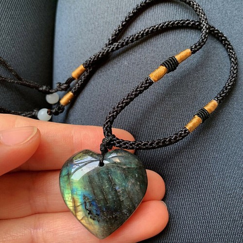 Coeur pendentif labradorite - coeur,
