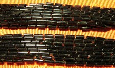 GALON ART DECO PERLES TUBULAIRES NOIRES BRILLANTES 130 X 1,5 cm SAUTOIR à NOUER