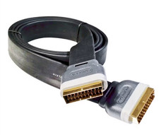 PureIav Belkin gold plated - Câble Péritel, Plat avec Métal Fins, Plaqué or, 4Mt