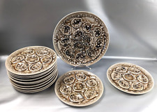RARE TRES BEAU SERVICE A COQUILLAGES FAIENCE NIDERVILLER modèle ECUME 60'