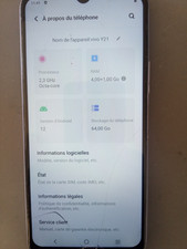 Vivo y21 Tactile Fissuré. Fonctionnel 100%