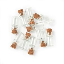 LOT DE 10 FIOLES BOUTEILLES VERRE TRANSPARENT 23mm x 13mm BOUCHON DE LIÈGE *P65 