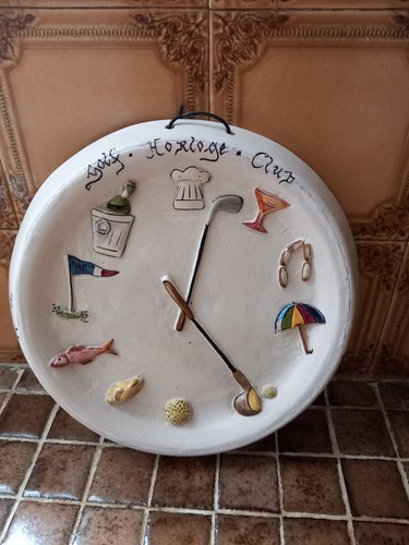 Assiette murale horloge golf - murale,