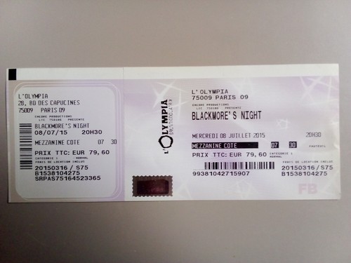 Billet concert blackmore - billet,