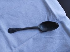 très ancienne cuillère à soupe en étain 18ème / 19ème siècle  - poids 91 g