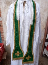 Etole Prêtre Vêtement Liturgique Religion Catholique Vert Galon Velours