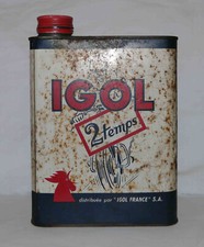 Bidon vide « Igol 2 temps » pour graissage par mélange à l'essence