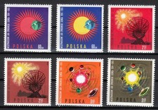 Pologne 1965 MNH Mi 1606-1611 Sc 1343-1345,1343a-1345a Quiet Sun Year / Space **