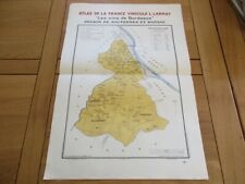 CARTE OENOLOGIE VINICOLE BORDEAUX SAUTERNES BARSAC 45X64 ATLAS  LARMAT 1943