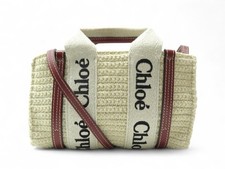NEUF SAC A MAIN CHLOE X SARAH'S BAG MINI CABAS TOTE WOODY BANDOULIERE TOILE 590€