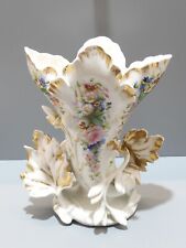 -SUPERBE GRAND VASE de MARIEE PORCELAINE de PARIS XIXe décor fleurs peintes  D