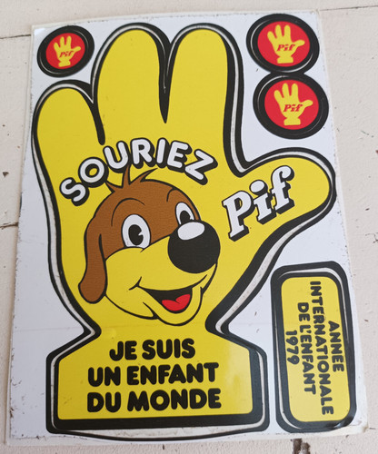 Ancien autocollant 1979 pif - autocollant,