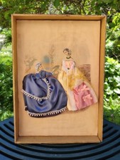 ANCIENNE GRAVURE HABILLÉE MODE ILLUSTRÉE ÉTOFFES MAGASIN S LOUVRE HÉLOÏSE LENOIR