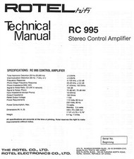 Manuel De Service Rotel RC-995