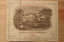 Étiquette Lafite Rothschild Pauillac 1986  - 75cl wine label weinetikett ラベル 라벨