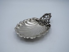 COUPELLE COQUILLE E EN ARGENT MASSIF PRISE DECOR FLORAL