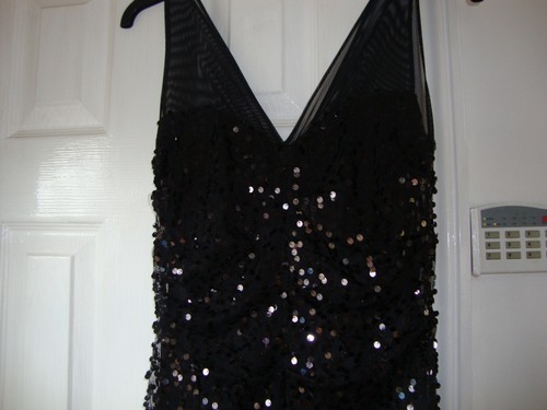 Robe noire paillettes - noire, à
