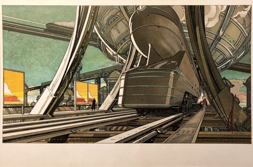 Schuiten train lithographie - schuiten,