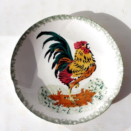 Assiette coq porcelaine - *,