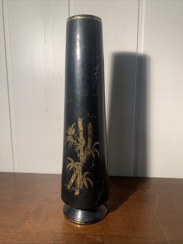 Ancien vase bois laque vietnam - bois,