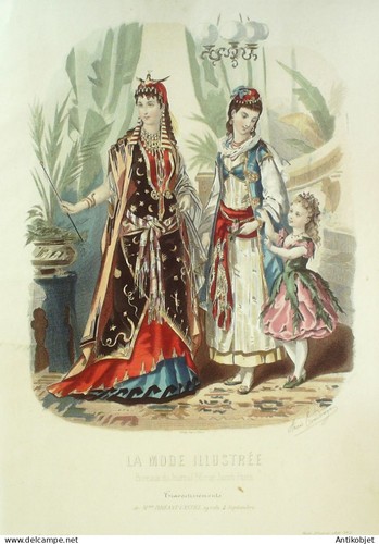 Gravure mode illustree 1876 - gravure,