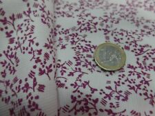 Tissu Velours milleraies blanc imprimé fleurs rose