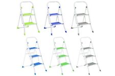 Échelle Escabeau Pliable 2 3 4 Marches En Acier Couleurs Au Choix