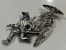 Broche Vintage « Pousse Pousse Chinois »  - metal argenté