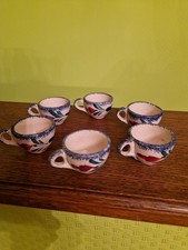 6 Petites Tasses à Liqueur en Faïence Bretonne ou Quimper